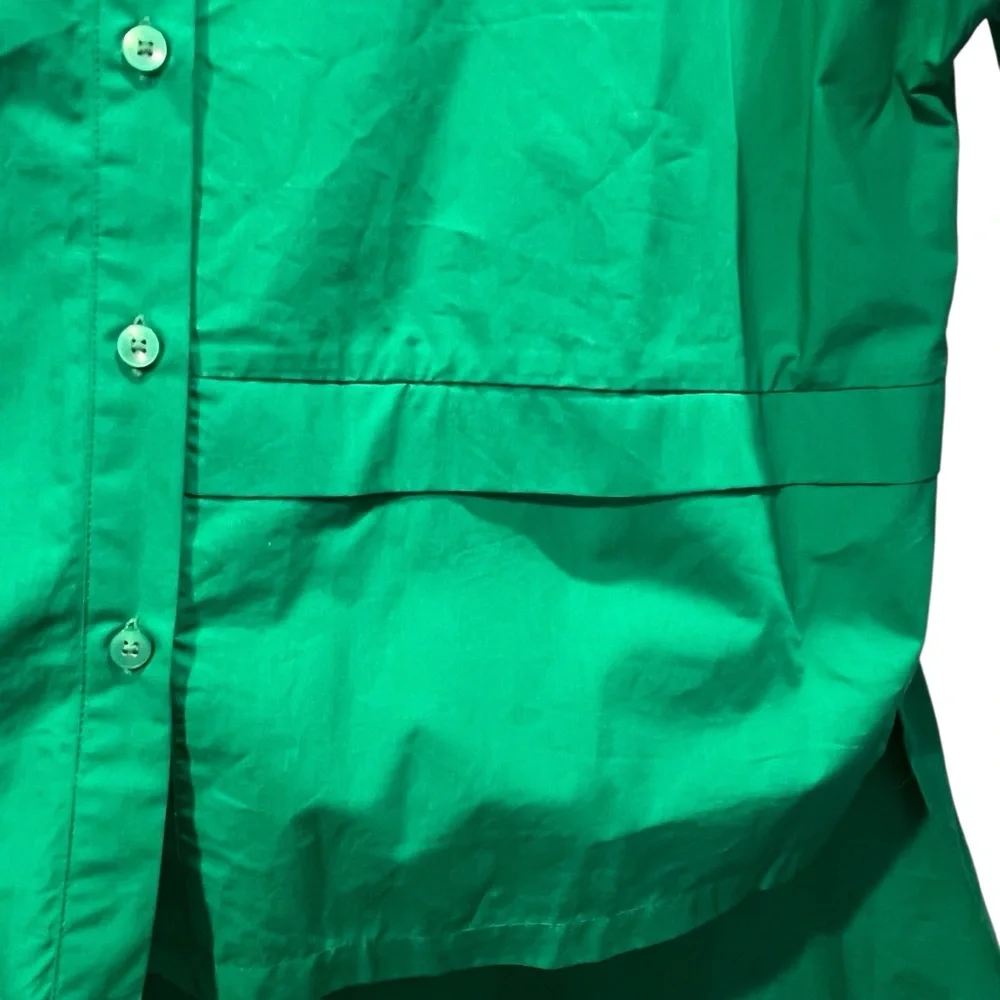 Unfashional Japanese Designer Green Button Front Abstract Face Art Oversized - Picture 5 of 10
